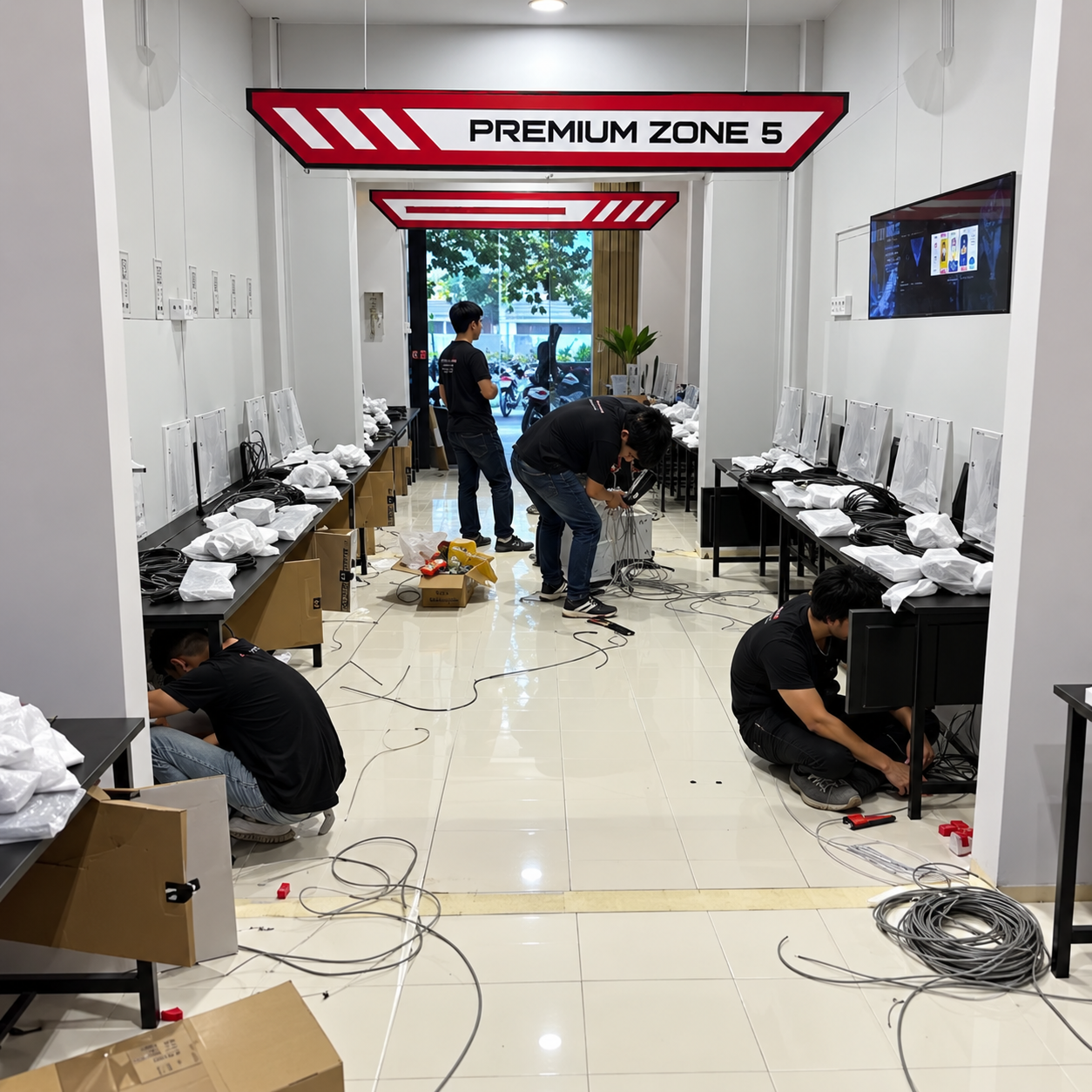 Chi phí đầu tư quán net trong quá trình thi công Premium Zone