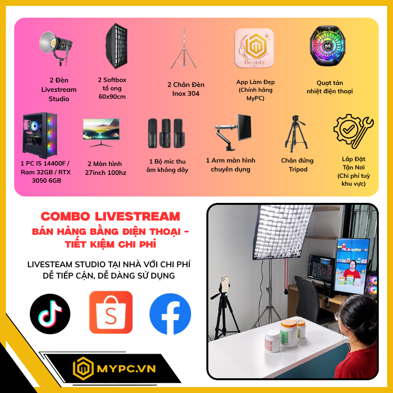 Combo Livestream Bán Hàng Bằng Điện Thoại – Tiết Kiệm Chi Phí, Lên Hình Đẹp