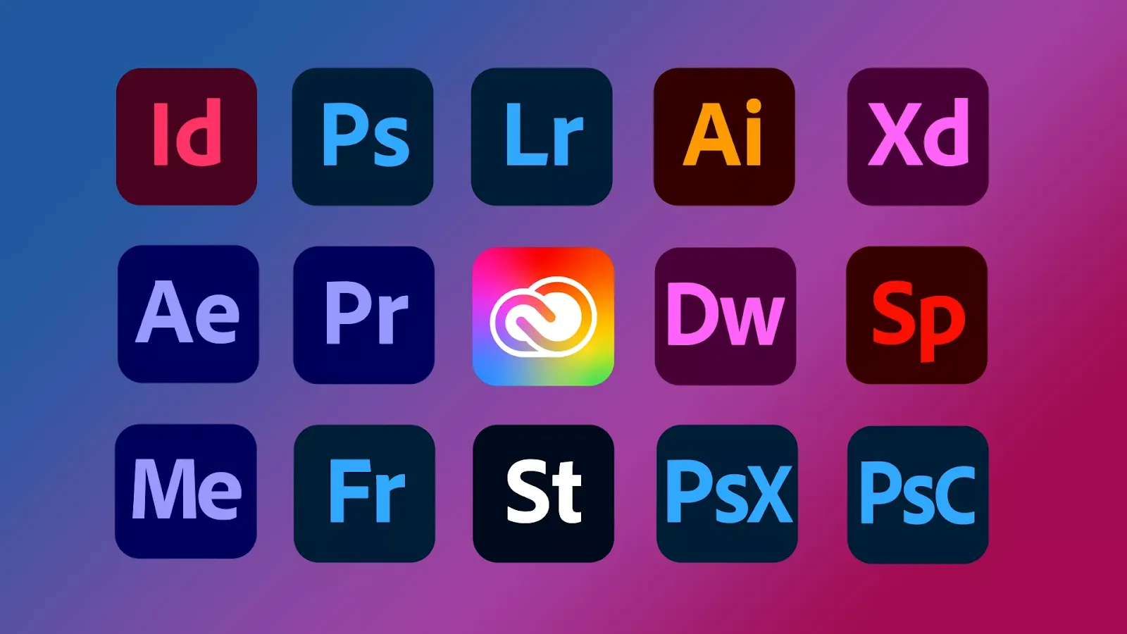 Danh sách ứng dụng Adobe Creative Cloud